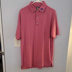 Men's Pink Striped Polo Shirt